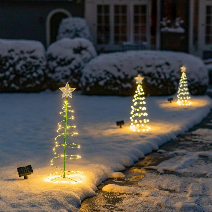 Colverro™ Solar Metal Christmas Tree with LED Lights and Glowing Star