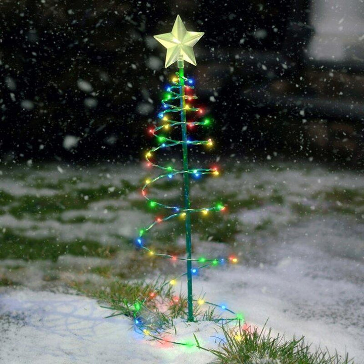 Colverro™ Solar Metal Christmas Tree with LED Lights and Glowing Star