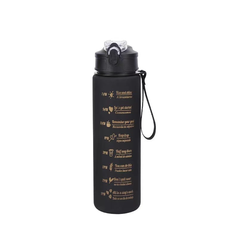 Colverro™ Motivational Water Bottle with Time Markers and Flip-Top Lid