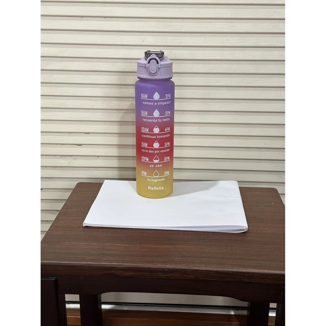 Colverro™ Motivational Water Bottle with Time Markers and Flip-Top Lid