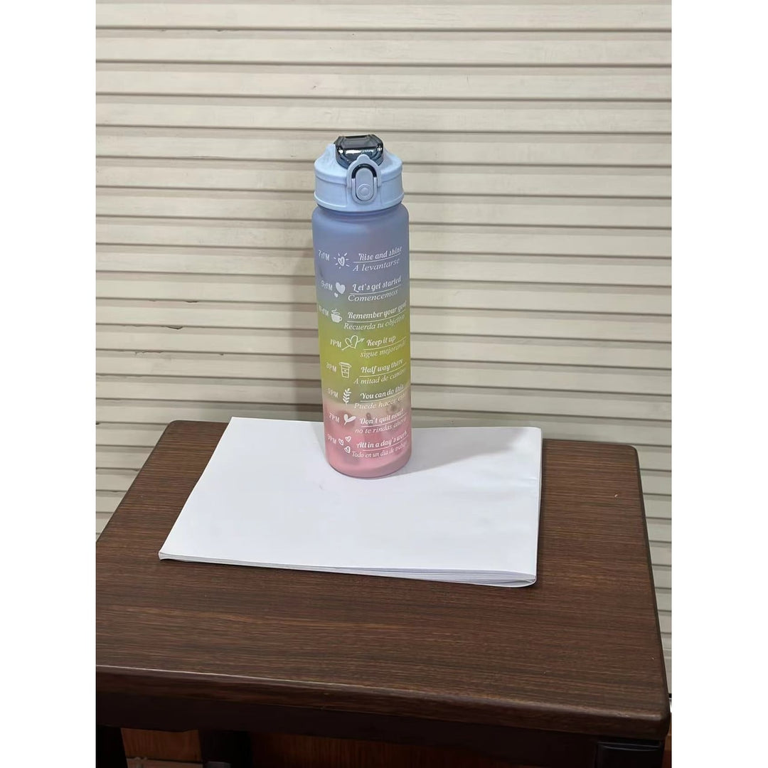 Colverro™ Motivational Water Bottle with Time Markers and Flip-Top Lid