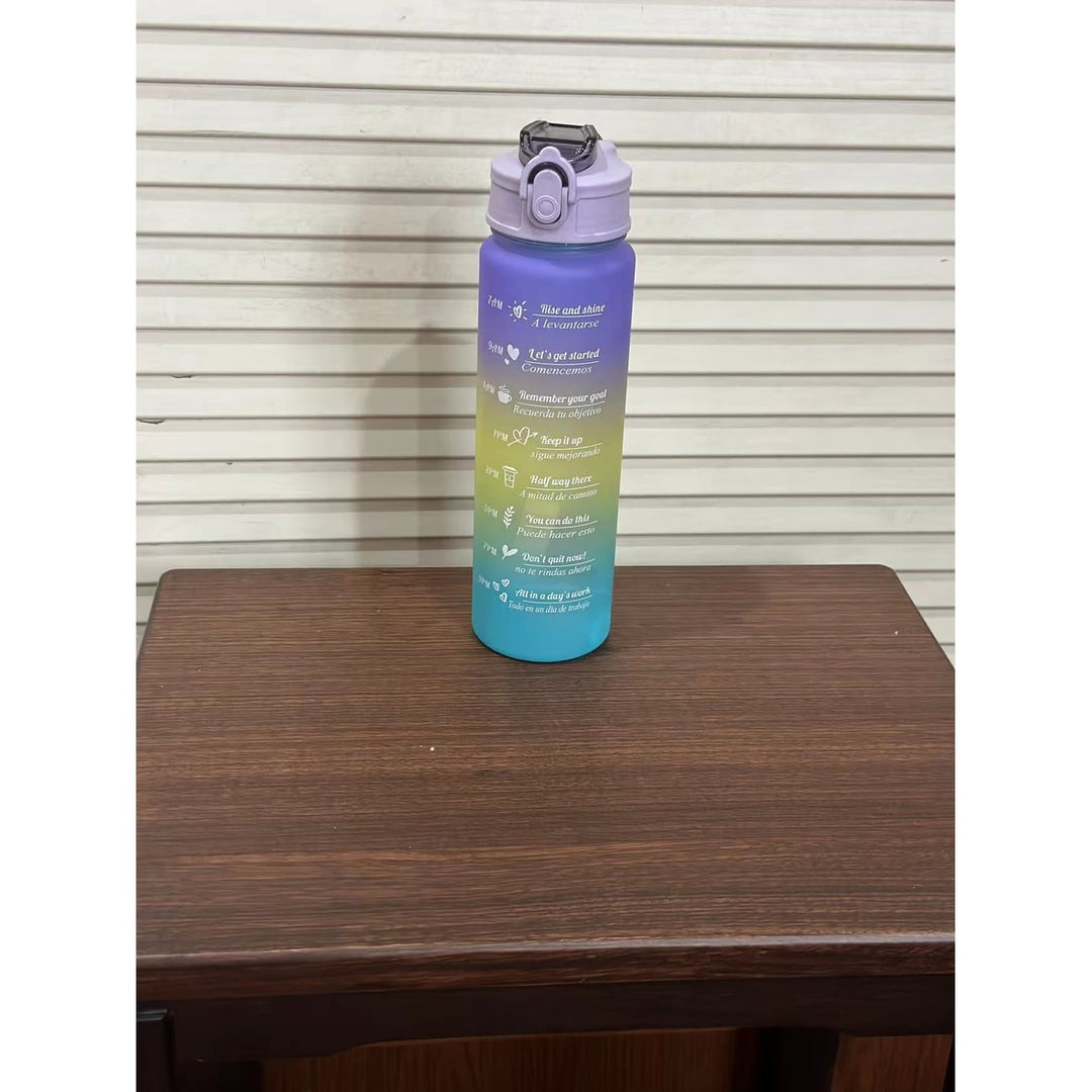 Colverro™ Motivational Water Bottle with Time Markers and Flip-Top Lid