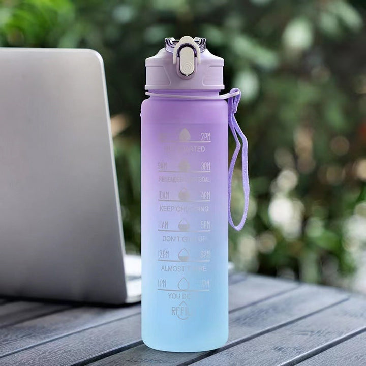 Colverro™ Motivational Water Bottle with Time Markers and Flip-Top Lid