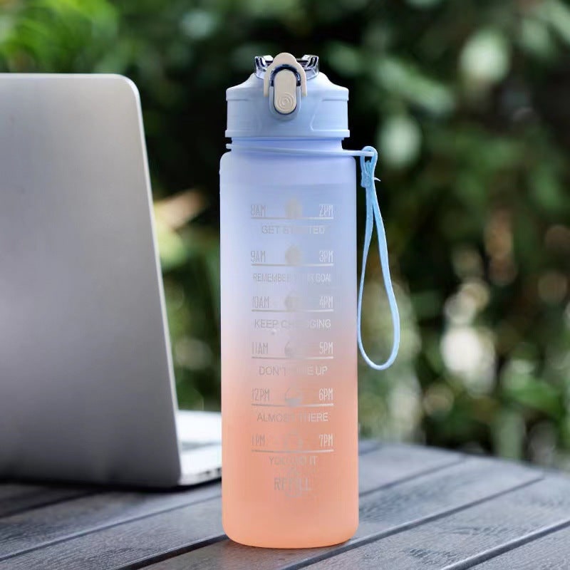 Colverro™ Motivational Water Bottle with Time Markers and Flip-Top Lid