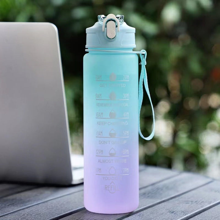 Colverro™ Motivational Water Bottle with Time Markers and Flip-Top Lid