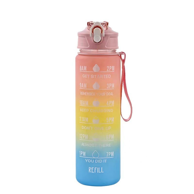 Colverro™ Motivational Water Bottle with Time Markers and Flip-Top Lid
