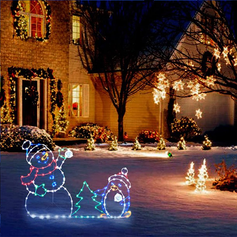 Colverro™ Animated Snowman and Penguin LED Light with Snowball Effect