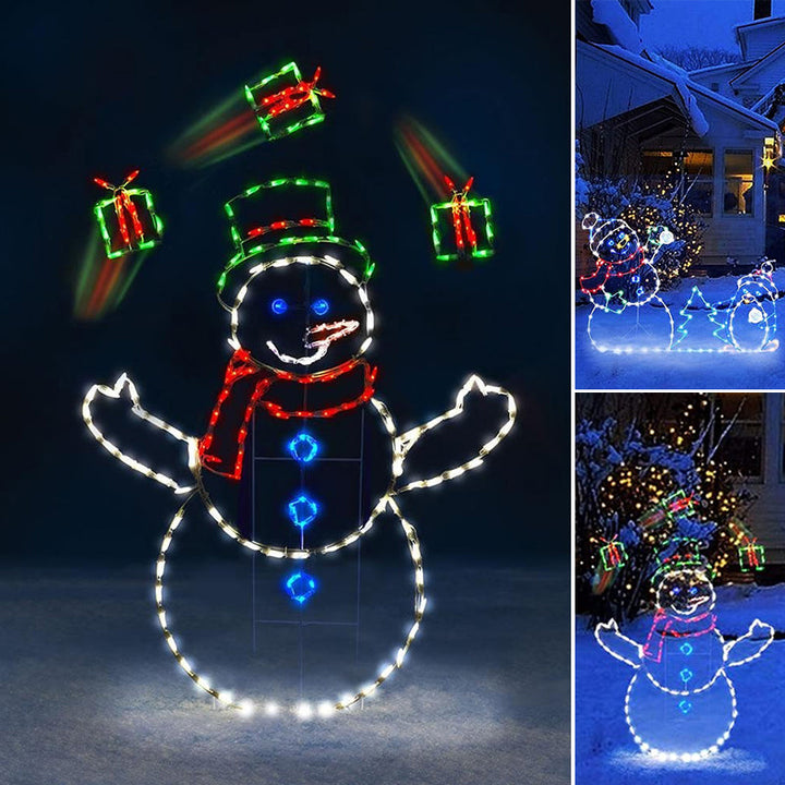 Colverro™ Animated Snowman and Penguin LED Light with Snowball Effect