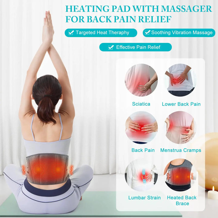 Colverro™ Cordless Heated Back Massager Belt with Red Light and Vibration