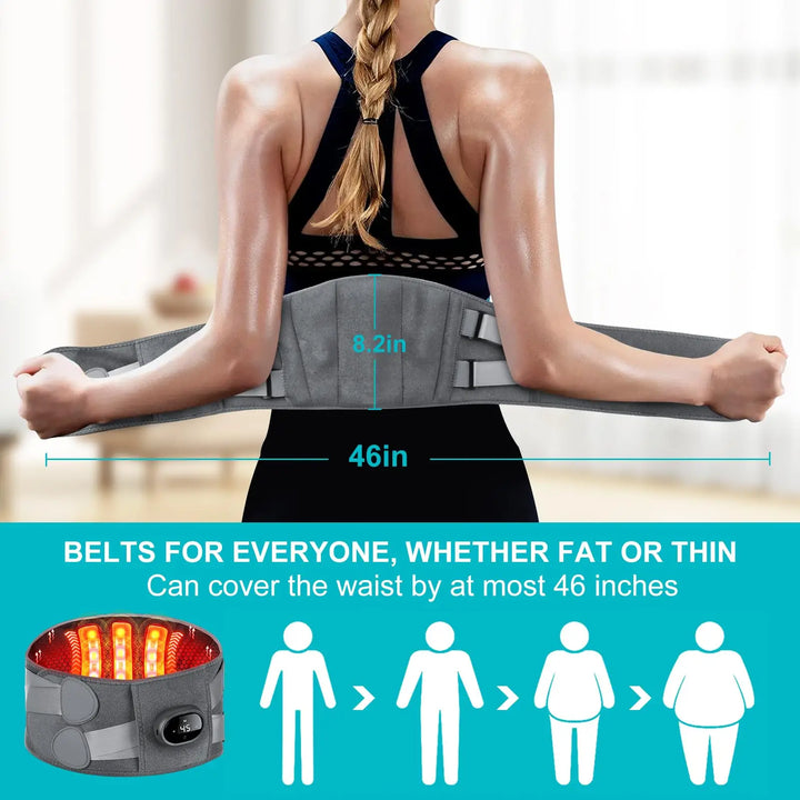 Colverro™ Cordless Heated Back Massager Belt with Red Light and Vibration