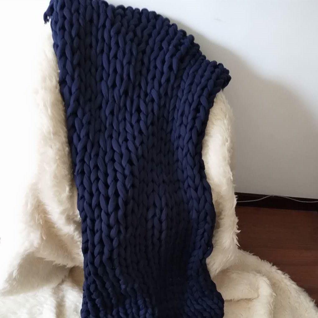 Colverro™ Hand-Woven Chunky Knit Throw Blanket with Braided Edges