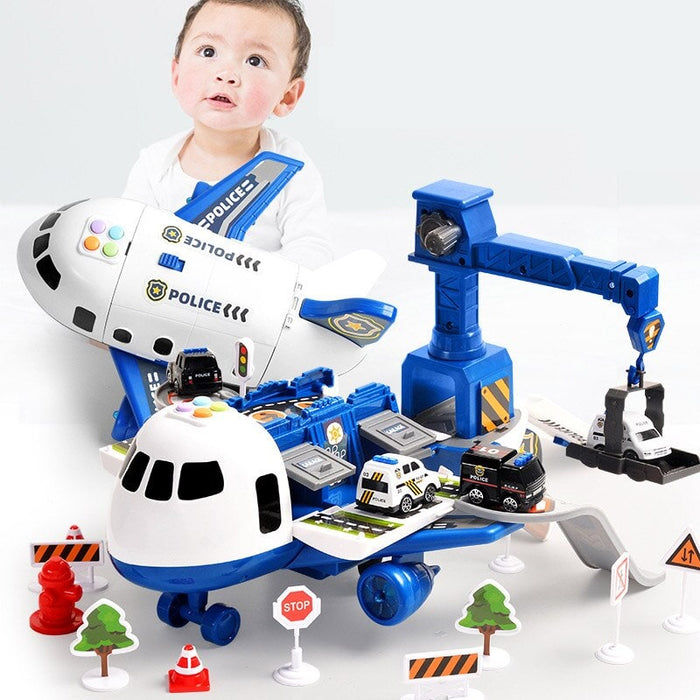 Colverro™ Toy Cargo Airplane Playset with Lights, Sounds and Die-Cast Cars
