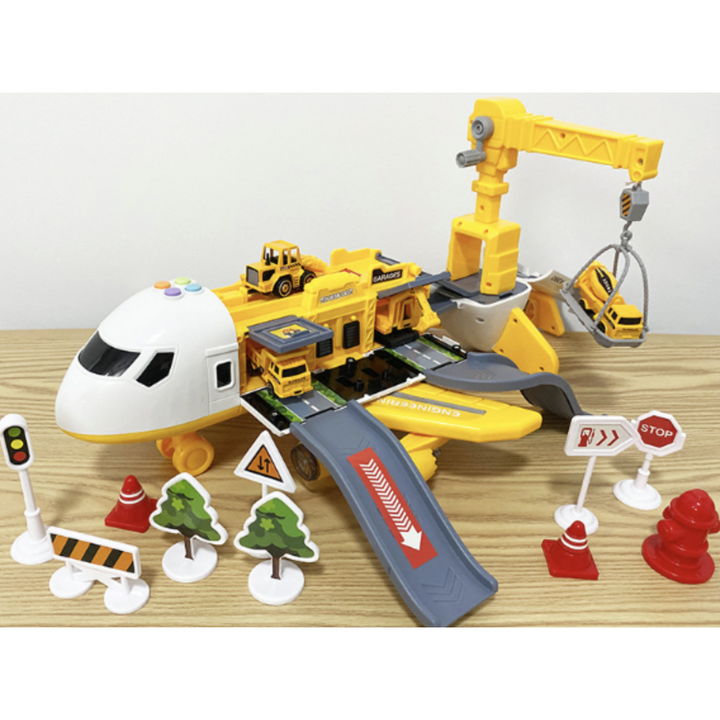Colverro™ Toy Cargo Airplane Playset with Lights, Sounds and Die-Cast Cars