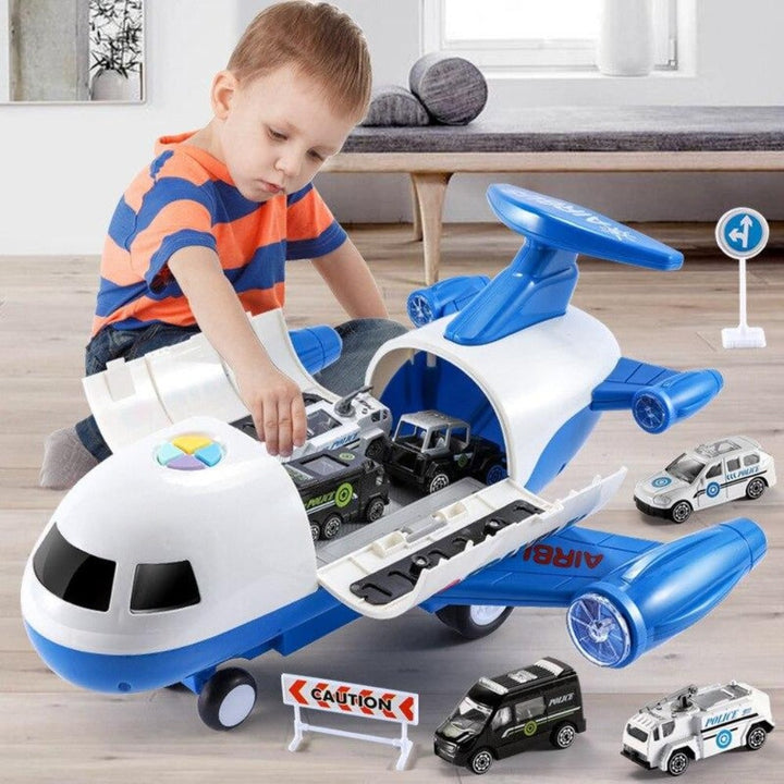 Colverro™ Toy Cargo Airplane Playset with Lights, Sounds and Die-Cast Cars