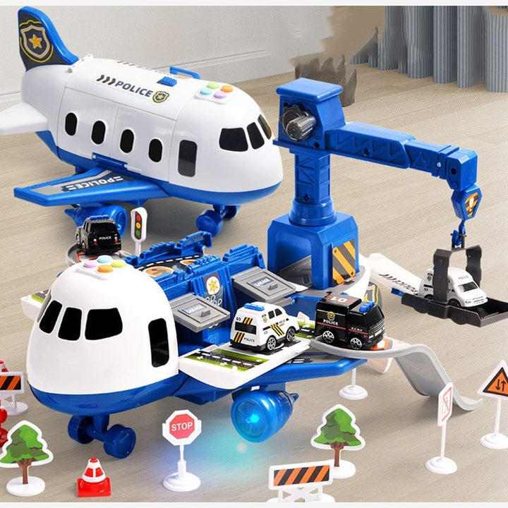 Colverro™ Toy Cargo Airplane Playset with Lights, Sounds and Die-Cast Cars
