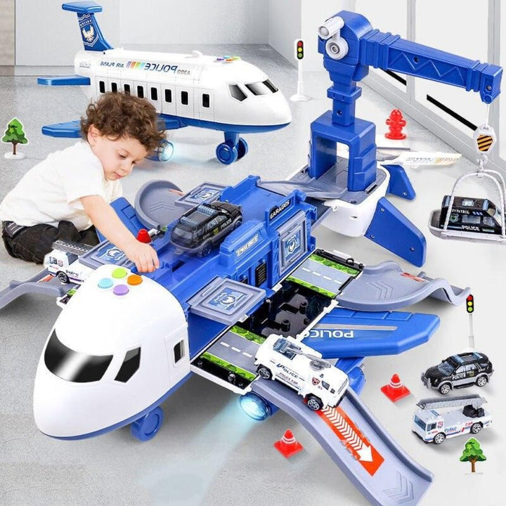 Colverro™ Toy Cargo Airplane Playset with Lights, Sounds and Die-Cast Cars