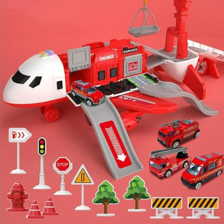 Colverro™ Toy Cargo Airplane Playset with Lights, Sounds and Die-Cast Cars