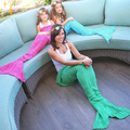 Colverro™ Knitted Mermaid Tail Blanket – Cozy Throw for Adults and Kids