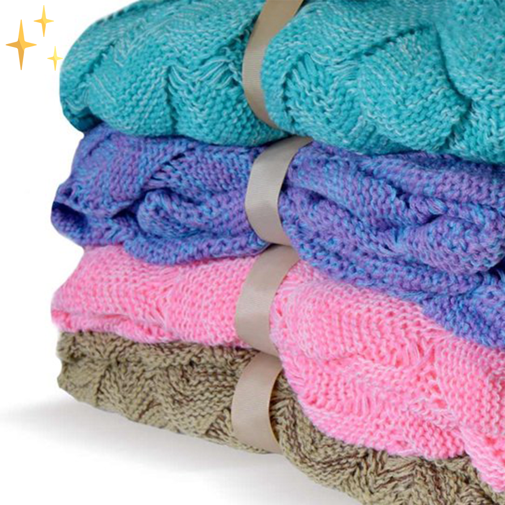 Colverro™ Knitted Mermaid Tail Blanket – Cozy Throw for Adults and Kids