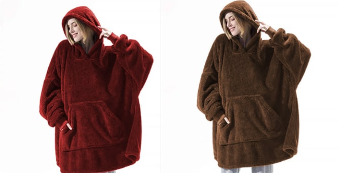Colverro™ Oversized Blanket Hoodie in Thick Double-Sided Fleece