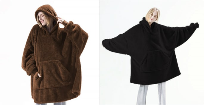 Colverro™ Oversized Blanket Hoodie in Thick Double-Sided Fleece