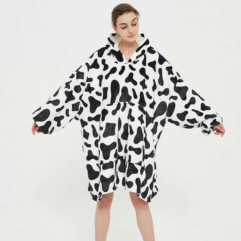 Colverro™ Sherpa-Lined Blanket Hoodie in Fun Prints with Knee-Length Fit