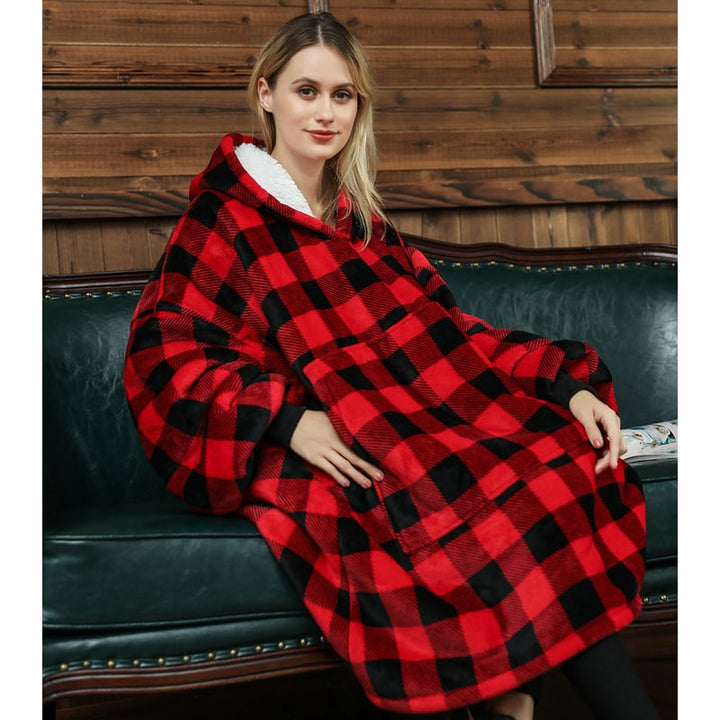 Colverro™ Sherpa-Lined Blanket Hoodie in Fun Prints with Knee-Length Fit