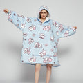 Colverro™ Sherpa-Lined Blanket Hoodie in Fun Prints with Knee-Length Fit