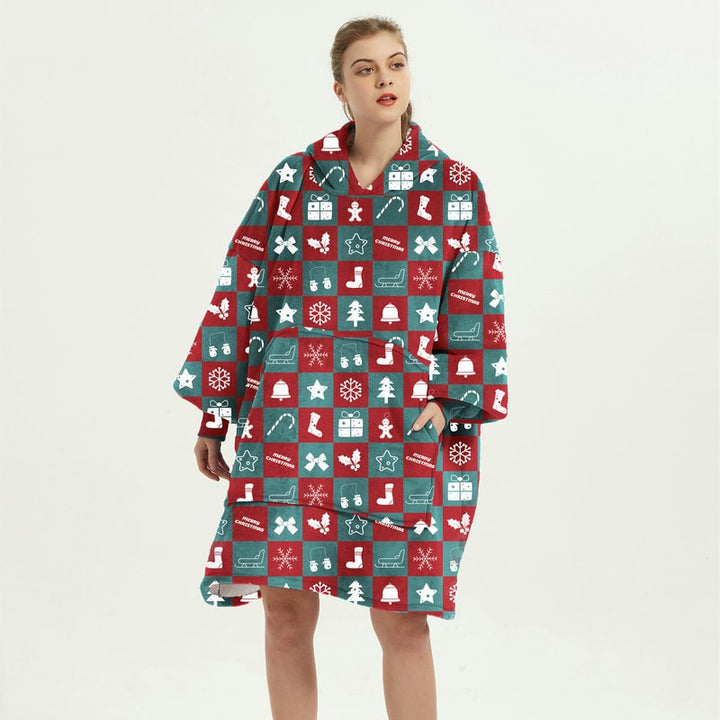 Colverro™ Sherpa-Lined Blanket Hoodie in Fun Prints with Knee-Length Fit