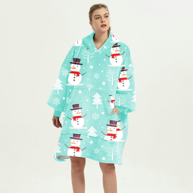 Colverro™ Sherpa-Lined Blanket Hoodie in Fun Prints with Knee-Length Fit