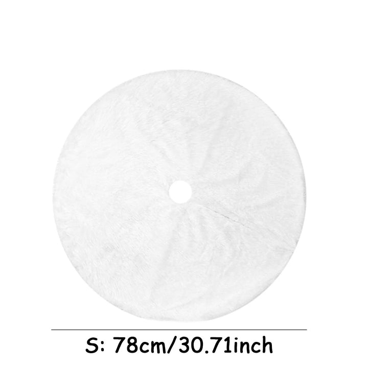 Colverro™ White Faux Fur Christmas Tree Skirt with Plush Snowy Look