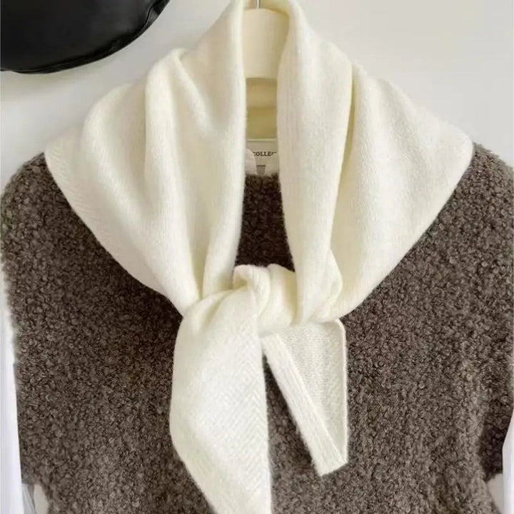 Colverro™ Korean-Style Triangle Knit Scarf for Women – Light &amp; Cozy