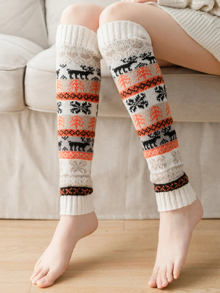 Colverro™ Snowflake Knit Leg Warmers – Soft, Breathable and Cozy