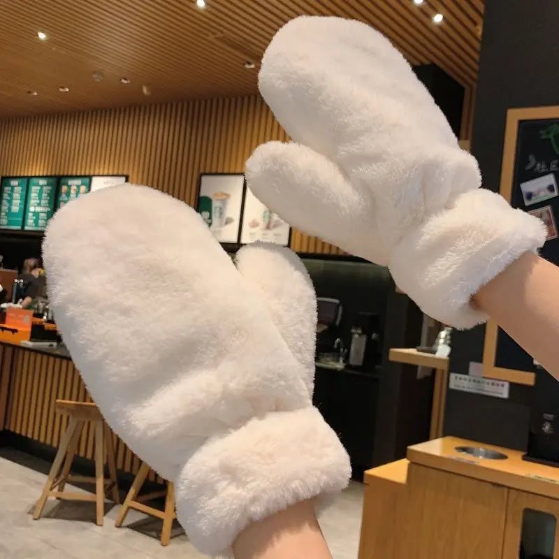 Colverro™ Fluffy Plush Mittens with Thick Warm Lining for Women