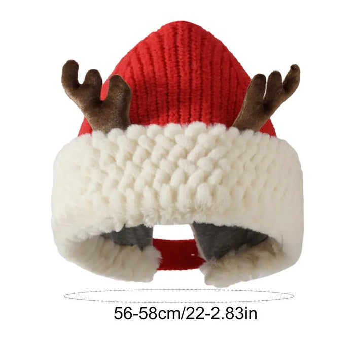 Colverro™ Cozy Reindeer Antler Knit Hat – Warm Cotton Winter Beanie