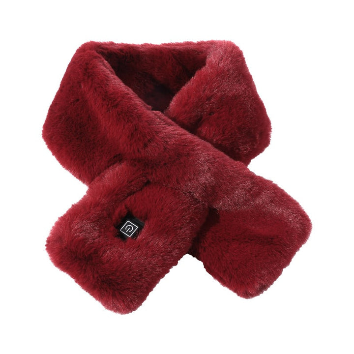 Colverro™ Faux Fur Heated Scarf with 3 Heat Settings and LED Light